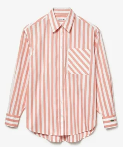 Lacoste DAMES - Chemisier - Rose Blanc -Lacoste Soldes Magasin 009b1566f837440ab74ddc1e5efe7fff