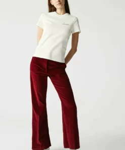 LACOSTE FEMME - T-shirt Imprimé - Blanc / Vert