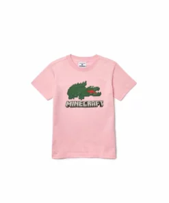 Lacoste MINECRAFT - T-shirt Imprimé - Rose