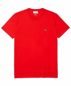 Lacoste T-shirt Basique - Rouge -Lacoste Soldes Magasin 0b808e3decbc42b4916678cb0325a372