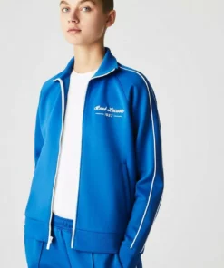 Lacoste Sweat à Capuche Zippé - Bleu Blanc