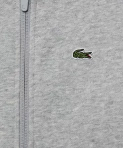 Lacoste Sweat à Capuche Zippé - Mottled Light Grey -Lacoste Soldes Magasin 1232ce6d96804845af5e582259402af1