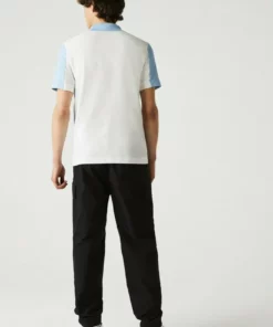 LACOSTE POLO MC - Polo - Blanc Bleu Clair -Lacoste Soldes Magasin 127444bdf0af4699b72ed8be7ab2b705