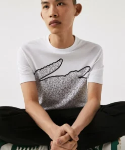 Lacoste T-shirt Imprimé - Blanc -Lacoste Soldes Magasin 1377e146d55a4a4ab9291ab4dcf16752