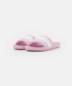 Lacoste CROCO SLIDE - Mules - Light Pink/white -Lacoste Soldes Magasin 17b3219f67b8465db7a7d646de98a559