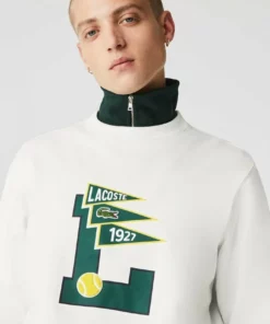 Lacoste Sweatshirt - Blanc -Lacoste Soldes Magasin 185176c83b984572ba5285b587ce6a3f