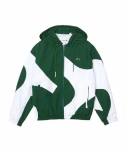 Lacoste Veste De Survêtement - Vert Blanc -Lacoste Soldes Magasin 18a57cfe3f0e4e839cf276a385635d76