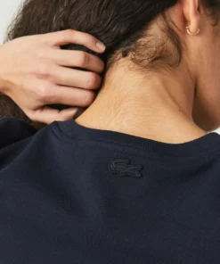 Lacoste DAMES - T-shirt Imprimé - Bleu Marine -Lacoste Soldes Magasin 19de7b90e8784c9d9c19a65957d77b9b