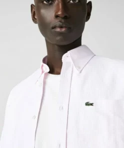 Lacoste LANGE MOUW - Chemise - Blanc/rose Pale -Lacoste Soldes Magasin 1a68214e3ddb44e8aecb73db4d16f172