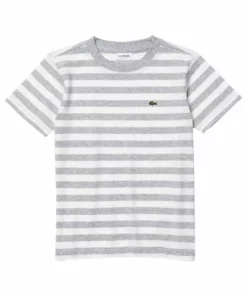 Lacoste TEE TURTLE NECK - T-shirt Imprimé - Gris Chine / Blanc