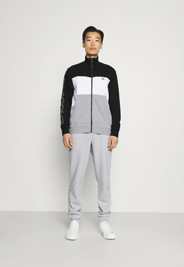 Lacoste SET - Veste De Survêtement - Argent Chine/blanc/noir 1 Lacoste SET - Veste De Survêtement - Argent Chine/blanc/noir