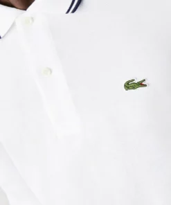 LACOSTE POLO ML - Polo - Blanc Bleu Marine -Lacoste Soldes Magasin 22390ad7cca841b3a18c2abfd9201ae6