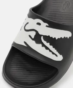 Lacoste CROCO - Sandales De Bain - Black/white -Lacoste Soldes Magasin 23586f63e42a4f5382368b1f6193e9eb