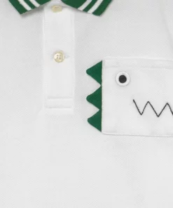 Lacoste Polo - White/forest Green -Lacoste Soldes Magasin 236af0b64d7b4b488b28d71c396302ef