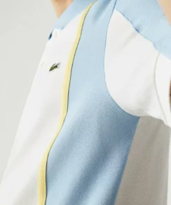 LACOSTE POLO MC - Polo - Blanc Bleu Clair -Lacoste Soldes Magasin 2386b4891ab24740a10feefbef8494ab