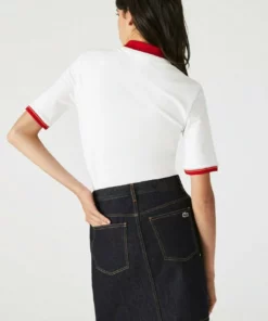 Lacoste KORTE MOUW - Polo - Blanc/blanc/rouge -Lacoste Soldes Magasin 2657d36ca4264b58bdfabb69fb1b3946