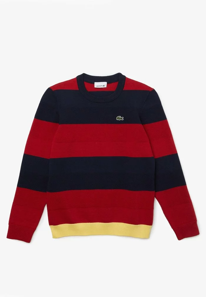 Lacoste Pullover - Bleu Marine/rouge/jaune 1 Lacoste Pullover - Bleu Marine/rouge/jaune