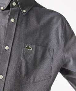 Lacoste Chemise - Bleu Marine / Blanc -Lacoste Soldes Magasin 2d4840d7ef5f4f6399dd929312767a3c