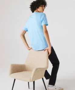 Lacoste T-shirt Basique - Bleu -Lacoste Soldes Magasin 2eed8d6c3f704284aae7617f823ab380