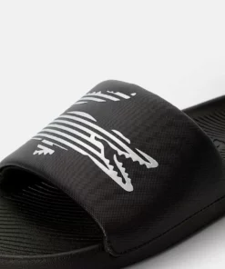Lacoste CROCO SLIDE - Mules - Blk/slv -Lacoste Soldes Magasin 2f05df5ebd054b6f940bf85ea34bfc22