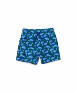 Lacoste MINECRAFT - Short De Bain - Bleu Vert Bleu