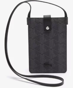 Lacoste Étui à Portable - Allover Monogram Noir Gris