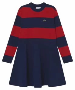 Lacoste EJ6878_0Y4 - Robe En Jersey - Bleu Marine Rouge