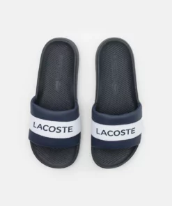 Lacoste CROCO SLIDE - Mules - Navy/white -Lacoste Soldes Magasin 378ebbf48b6444b98d3dcb67ad4a12f8