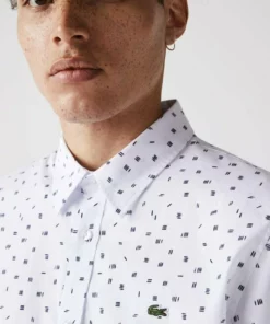 Lacoste LANGE MOUW - Chemise - Weiß Navy Blau -Lacoste Soldes Magasin 39fb4c3f1df0444c94b00e430ca3e129