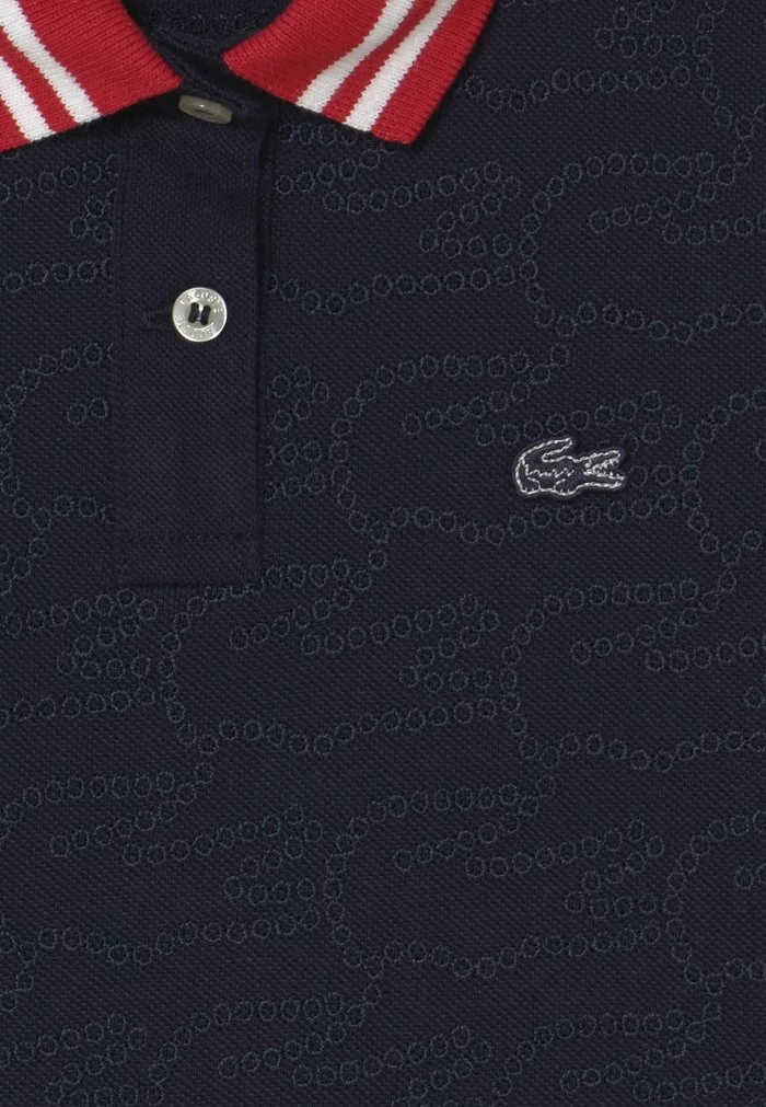 Lacoste Polo - Navy Blue/infrared/white 3 Lacoste Polo - Navy Blue/infrared/white – Image 3