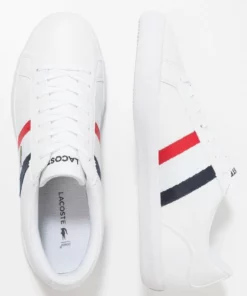 Lacoste LEROND - Baskets Basses - White/red/navy -Lacoste Soldes Magasin 46b959123c5c447cb45467b87d305e59