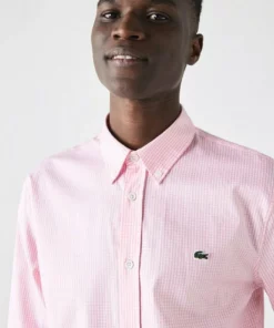 Lacoste Chemise - Blanc/rose Pale -Lacoste Soldes Magasin 47d0b0a3f11f48cc8829a027e363b104