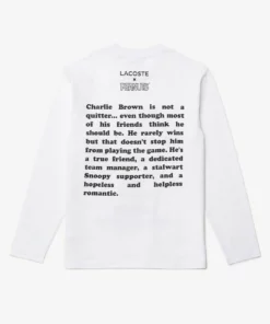 LACOSTE X PEANUTS - T-shirt à Manches Longues - Blanc -Lacoste Soldes Magasin 4a3a418f3c074964accf7ea9378e6326