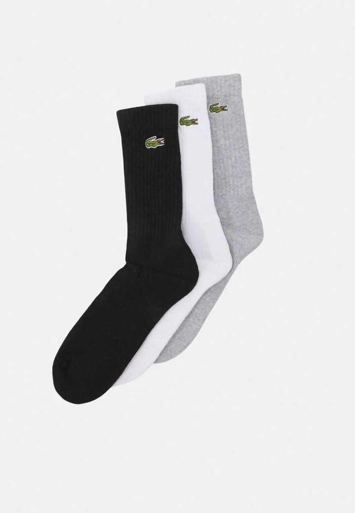 Lacoste 3 PACK - Chaussettes - Silver Chine/white/black 1 Lacoste 3 PACK - Chaussettes - Silver Chine/white/black