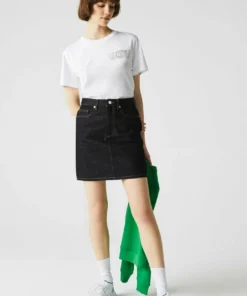 Lacoste Jupe En Jean - Bleu