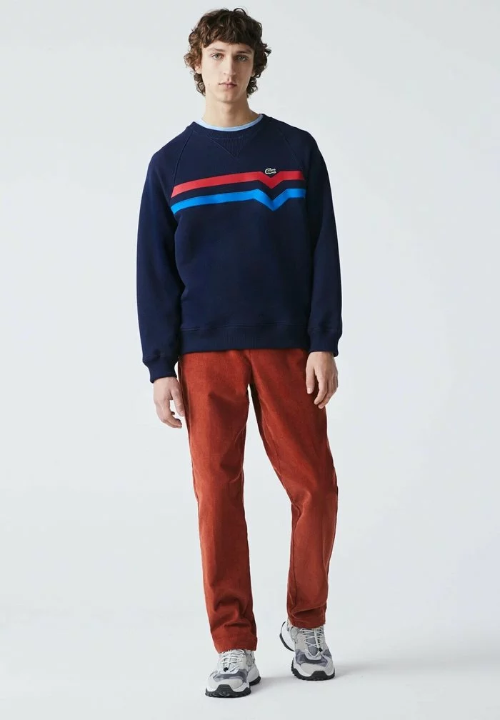 Lacoste Sweatshirt - Bleu Marine Rouge Bleu 1 Lacoste Sweatshirt - Bleu Marine Rouge Bleu