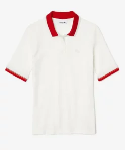 Lacoste KORTE MOUW - Polo - Blanc/blanc/rouge -Lacoste Soldes Magasin 55652a132c134abfaca0d00182586aeb