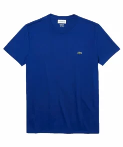 Lacoste T-shirt Basique - Bleu -Lacoste Soldes Magasin 562c0ac9afa64e12b387a00c5cb8037f