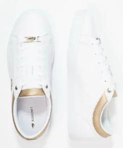 Lacoste STRAIGHTSET CAW - Baskets Basses - White/gold -Lacoste Soldes Magasin 565d2ce778c14c95b8c55ce983f9da47
