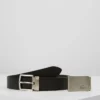 Lacoste REVERSIBLE CURVED BOX - Ceinture - Black/dark Brown