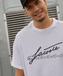 Lacoste PLUS - T-shirt Imprimé - White -Lacoste Soldes Magasin 5f34eb5d89884eb687ea99775194eada