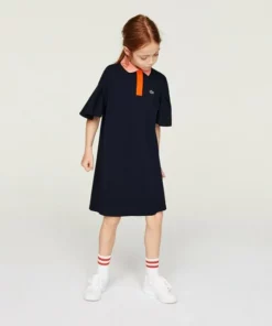 Lacoste Robe De Jour - Bleu Marine / Blanc