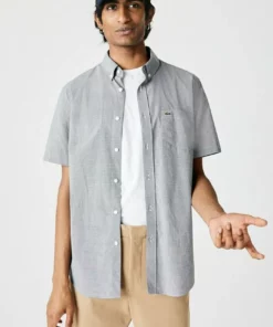 Lacoste Chemise - Blanc/bleu Marine