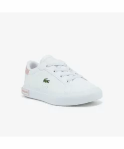 Lacoste POWERCOURT - Baskets Basses - Wht/lt Pnk