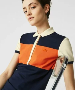 Lacoste KURZARM - Polo - Bleu Marine / Orange / Beige / Beige / Bleu Marine -Lacoste Soldes Magasin 6500ca88a757436ab75efd1c5475318c