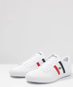 Lacoste LEROND - Baskets Basses - White/red/navy -Lacoste Soldes Magasin 663a7553c0664677842b60f2c8ea149e