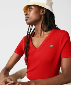 Lacoste T-shirt Basique - Rouge -Lacoste Soldes Magasin 71e6867f466c4343b2f1c82dced8cdf2
