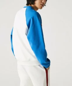 Lacoste Sweatshirt - Blanc Bleu Rouge -Lacoste Soldes Magasin 73432b116f3b4c5ca469d03b373e0b26