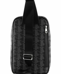 Lacoste THE BLEND - Sac Bandoulière - Allover Monogram Noir/ Gris -Lacoste Soldes Magasin 7392f0ca6bde41f8b61f25f4e0989bb1