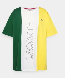 Lacoste PLUS UNISEX - T-shirt Imprimé - White/green Broom